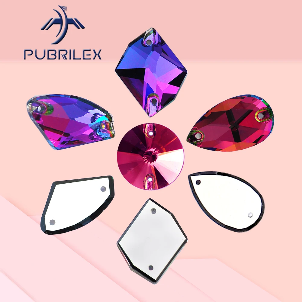 Pubrilex Vitrail Medium Flatback Rhinestones Assorted Shapes Crystal Strass for Dress Suit Garment Decoration And Weeding
