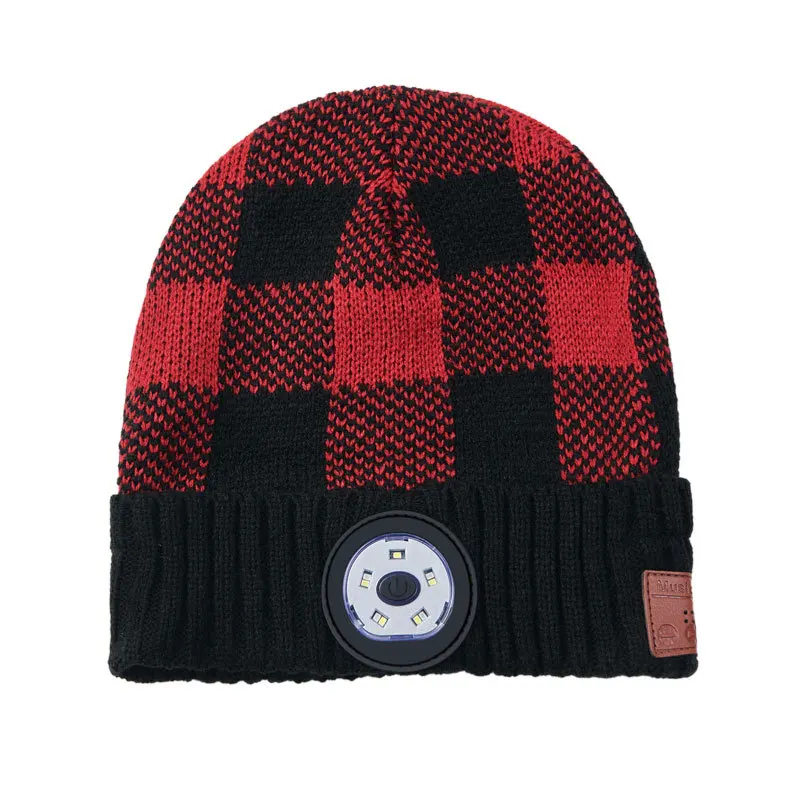 قبعة كشافات بلوتوث للجنسين مع قبعة موسيقى LED ومكبرات صوت مدمجة وسماعات أذن للميكروفون لتشغيل المشي لمسافات طويلة والرياضة