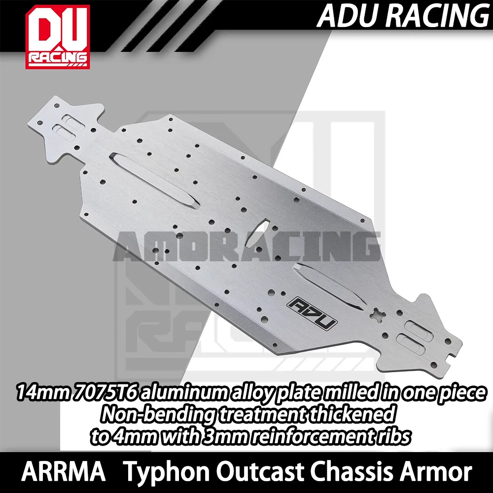 ADU 7075 Aluminum Alloy 4mm Chassis Armor For Arrma 6s Typhon Outcast Rc Car Part Upgrade Accessories