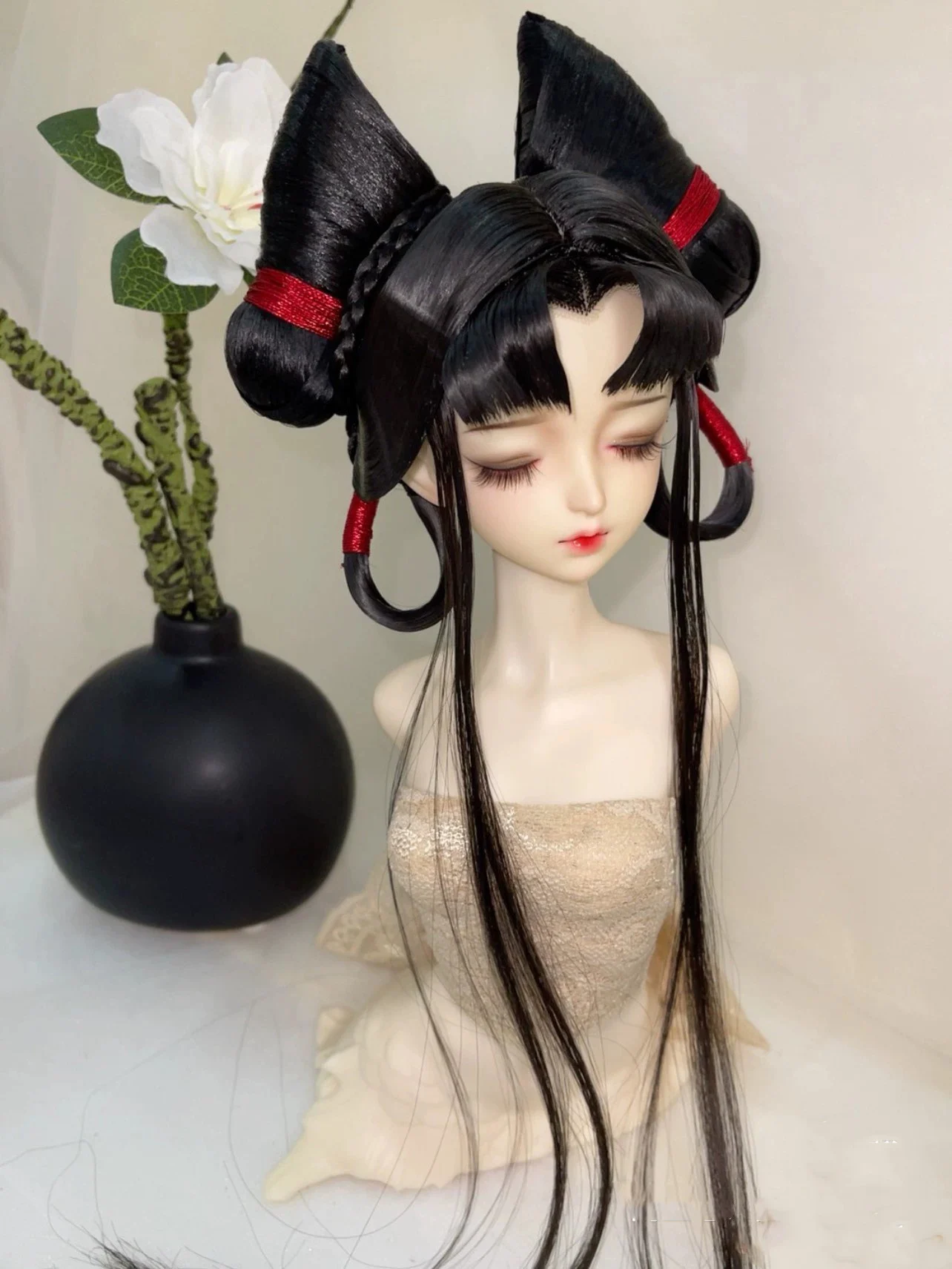 1/4 1/3 Oude Kostuum Bjd Pruik Hanfu Antiek Lang Haar Retro Pruiken Voor Bjd/Sd Msd Sd13 Groot Meisje Ssdf Pop Accessoires C2269