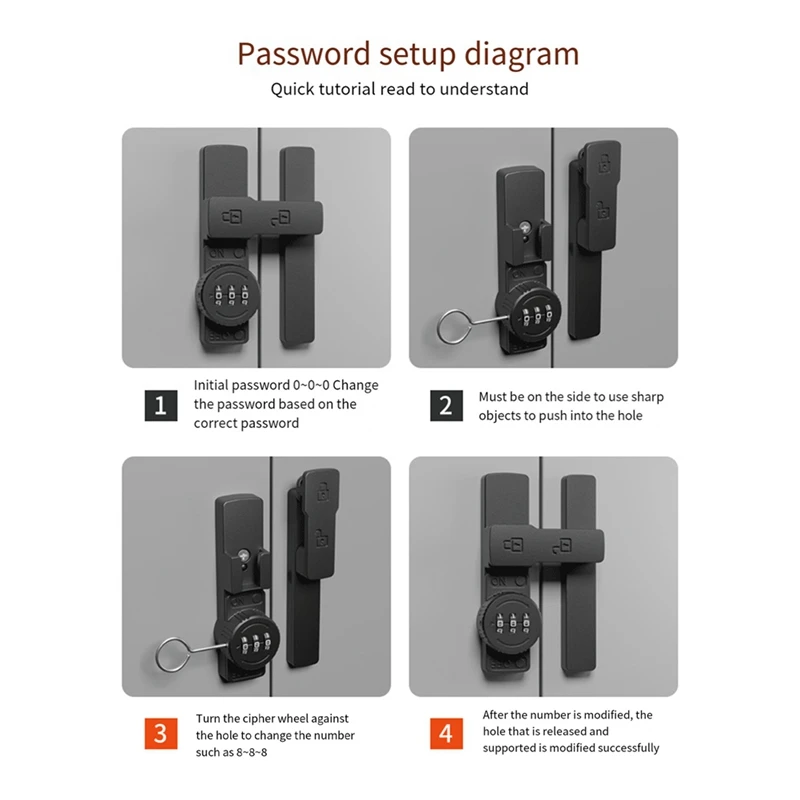 180 Degrees Sliding Door Lock Password Lock Interior Door Bolt Free-Punch Anti-Theft Door Lock Bolt B