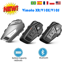 New VIMOTO XR V10S V10X Motorcycle Helmet Bluetooth Headset Dual Channel Mixing 1400mAh Long Battery Life SCC 3.0 Network group