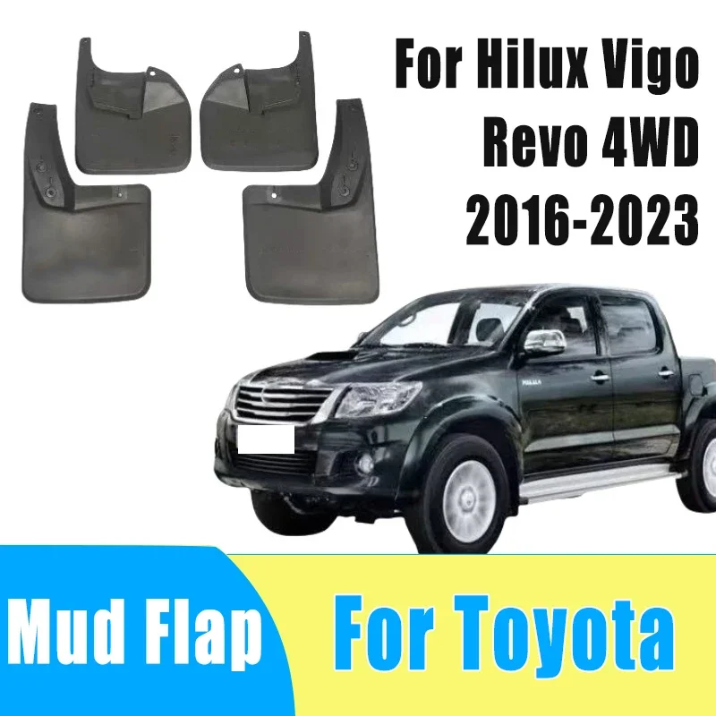 

4pcs Auto Mudguard Waterproof Prevent Mud Splashing Car Mud Flap Fender Trim Accessory For Toyota Hilux Vigo Revo 4WD 2016-2023