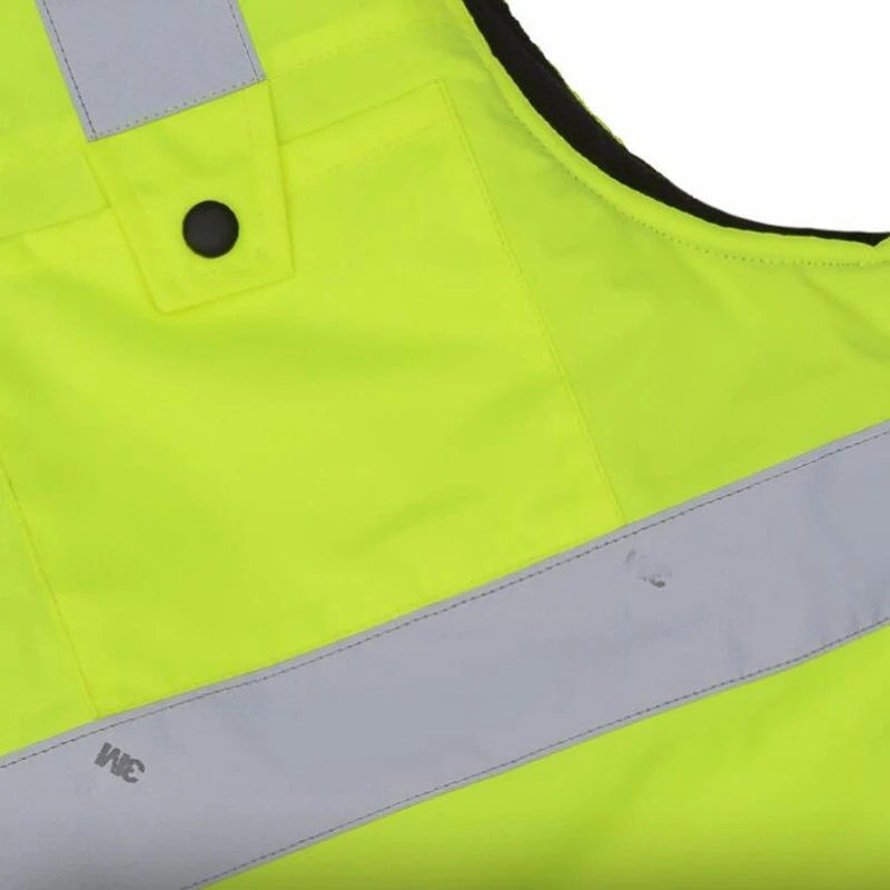 Hi Vis Vest Winter Fleece Lining Reflective Vest for Men Waterproof with Multi Pockets Safety Workwear Sleeveless Waistcoat