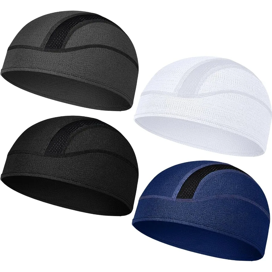 

JenPen 4 Pcs Skull Cap Helmet Liner Beanie Lightweight Summer Skull Cap Under Helmet Cycling Motorcycle Hard for Men Women