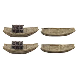 4 Pcs Fishing Boat Model Craft nament Micro Landscape Boat Miniature Sailboat Accessory Canoe Figurines Home Decor
