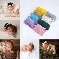 Newborn Photography Props Colorful Cotton Thread Hand-woven Tassel Pillows Cushion Baby Photo Shooting Accessories Fotografie