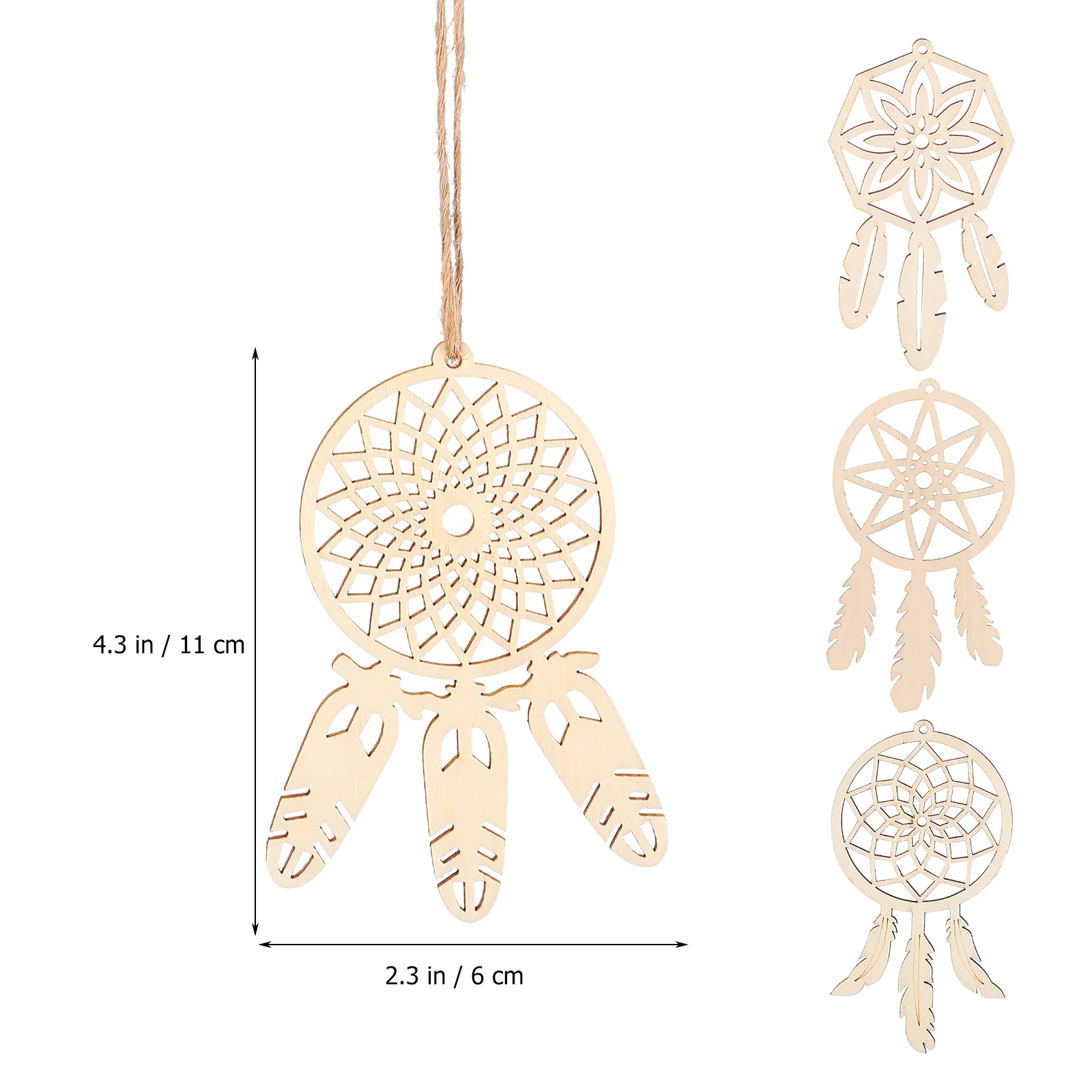 40 قطعة لم تنته حلم الماسكون الخشب الحرفية أطقم الطبيعية خشبية معلقة الزينة ل مأدبة جمعات الخيال دفعة #2