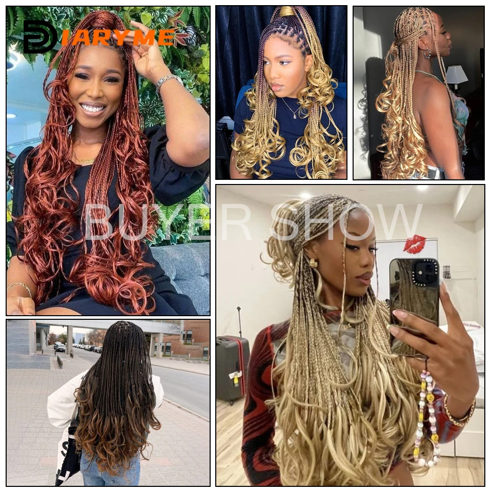 Bouncy-extensiones de cabello sintético para mujer, rizos franceses, rizado en espiral, Pre estirado, Premium, ondulado, Blac