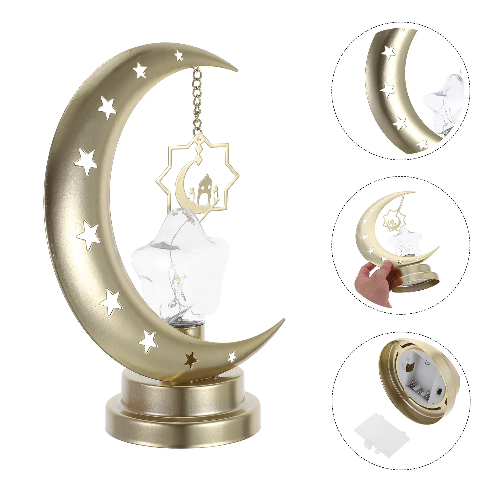 

Iron Moon Shape Led Night Light Bedroom Decorative Lamps Soft Lighting Home Romantic Ornament Hollow Out Design Energy Efficient