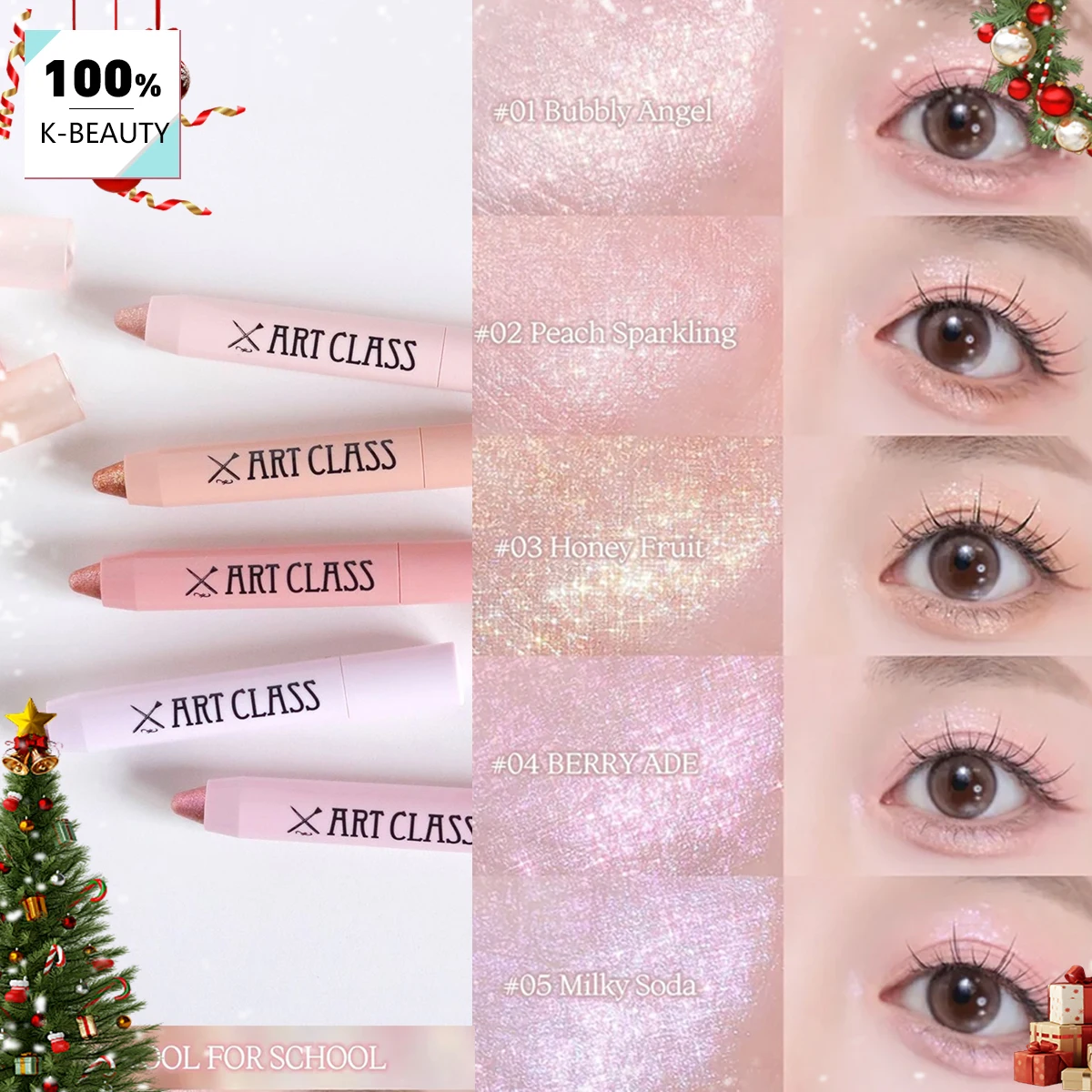 

Too Cool For School Art Class Eye Glitz, Fine Shimmer, блестящая кремовая текстура, 3D мелирование, макияж для вечеринки, K-Beauty, корейский макияж