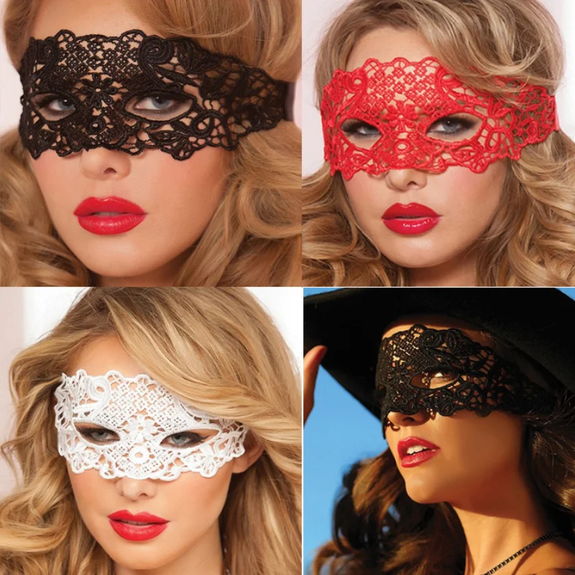 Black Hollow Lace Masquerade Face Mask Sexy Cosplay Prom Party Props Costume Carnival Masquerade Mask Nightclub Queen Eye Mask