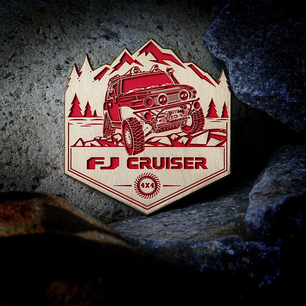 For Toyota FJ cruiser off-road team metal 3D three-dimensional car logo personality car sticker exterior decoration modification