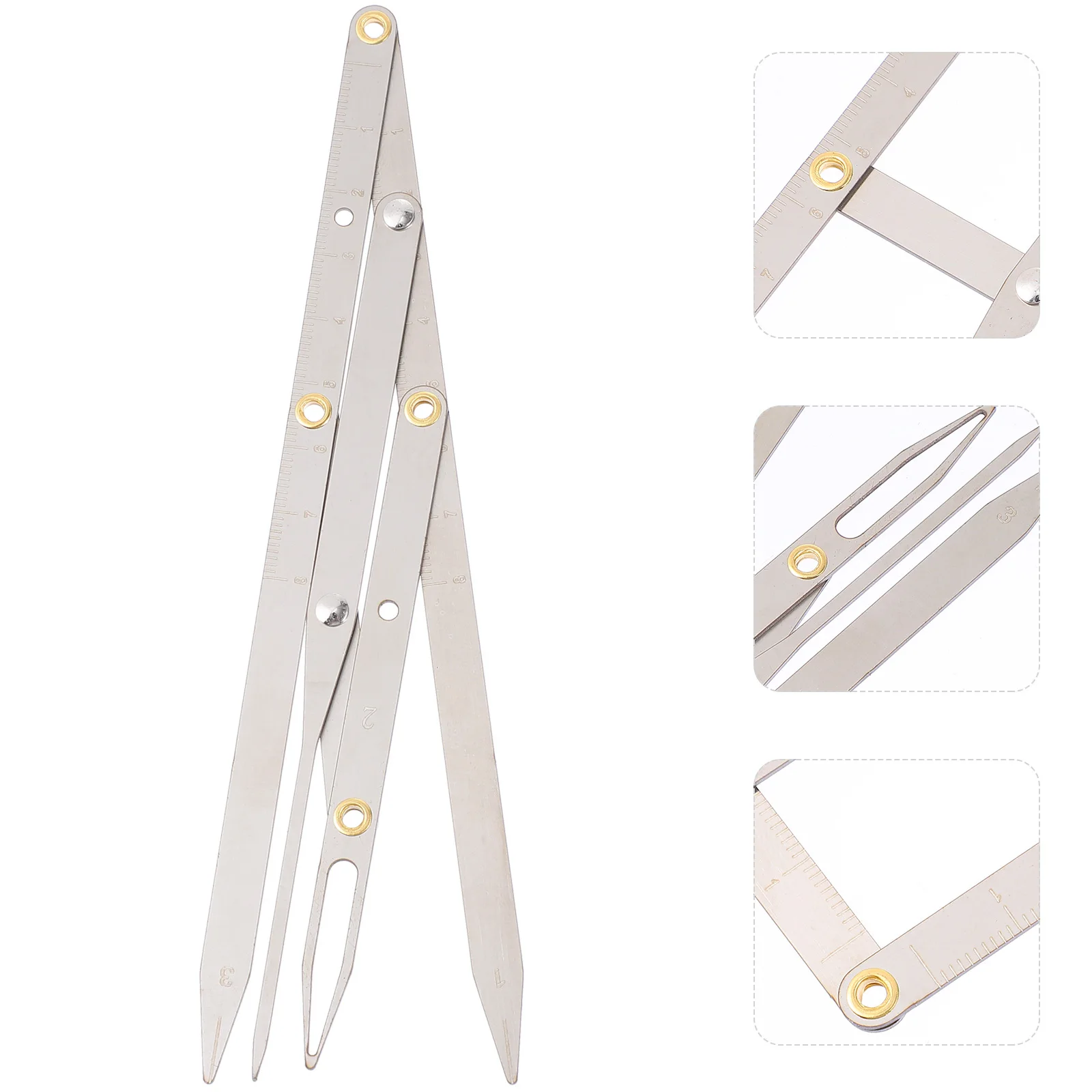 مسطرة قياس الحواجب أداة تحديد موضع الحواجب المعدنية القابلة للتعديل لتشكيل دقيق محمول وخفيف الوزن لقياس المكياج #3