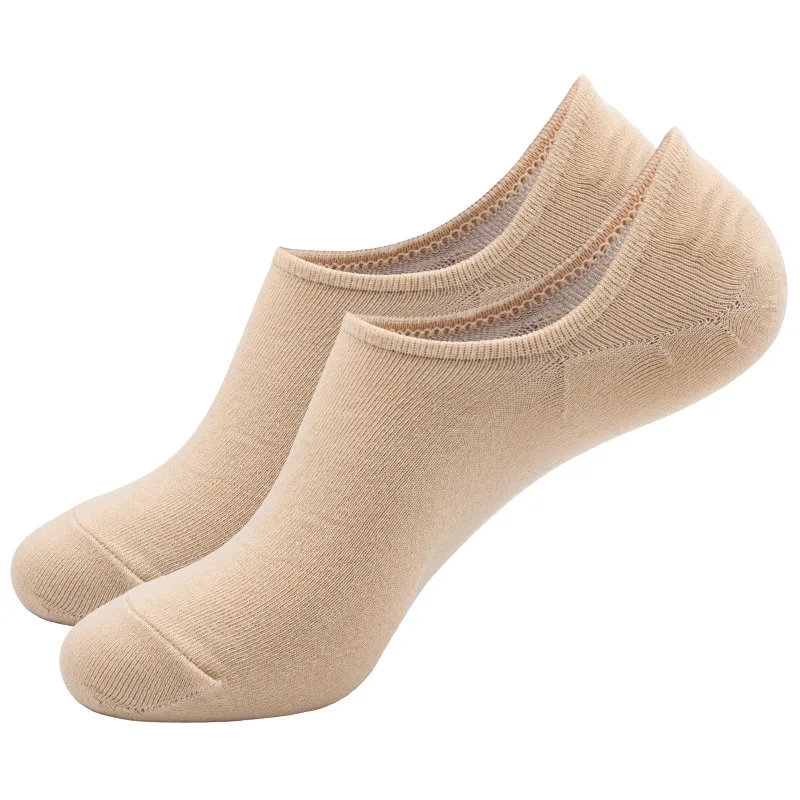 Eco‑Friendly Solid Color No‑Show Shoe Inserts 1 Pair, Men Summer Thin Breathable Low‑Cut Short Shoe Pads with Silicone