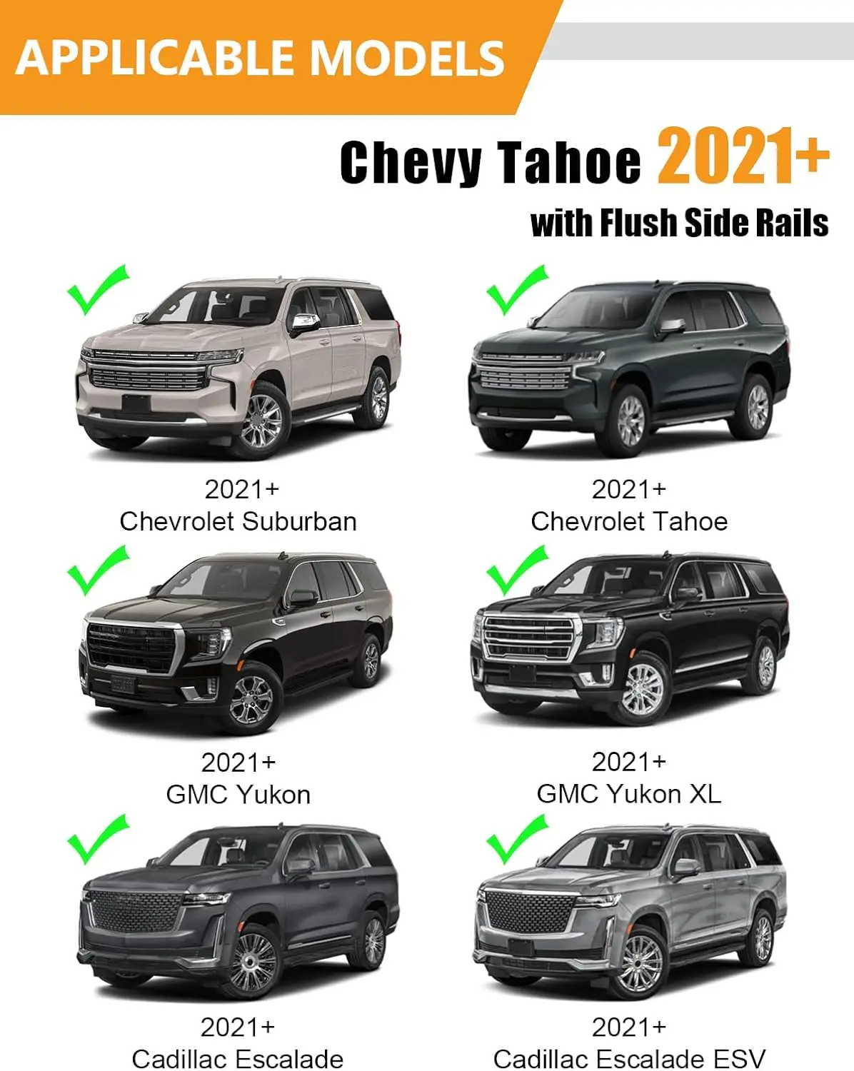 Roof Rack Cross Bars for 21-26 Chevy Tahoe/Suburban & GMC Yukon & Escalade | 2021-2026 Chevrolet Tahoe/Suburban GMC Yukon XL Cad