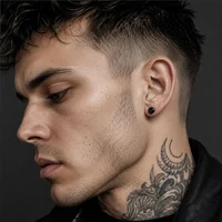 Boucles d'oreilles clous en acier titane avec zircone cubique 6 mm, strass, pour cartilage, piercing hélix, bijoux à visser, pour hommes et femmes, cadeau 2