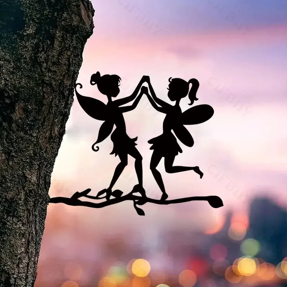 الطيور المعدنية/الكلاب/التنين/الجنوف على فرع، صورة ظلية فولاذية معدنية شجرة الطيور الفن حديقة الفناء الخلفي ديكور خارجي