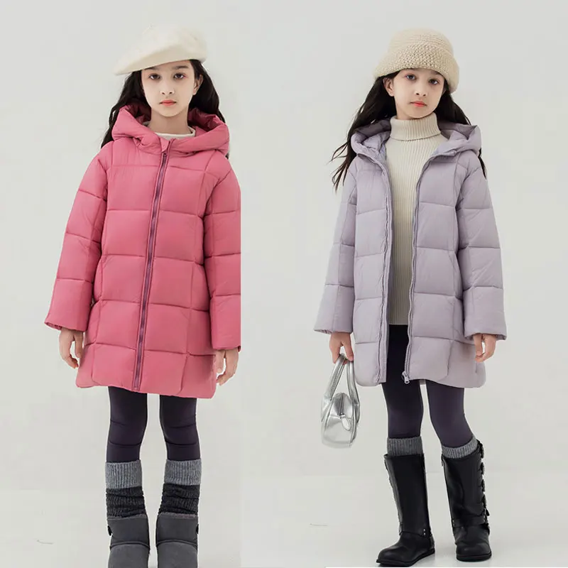 

Kids Parkas Winter Warm Down for Girls Long Style Children's Down Cotton Jacket Thickened Teenager Coats Baby Windbreakers
