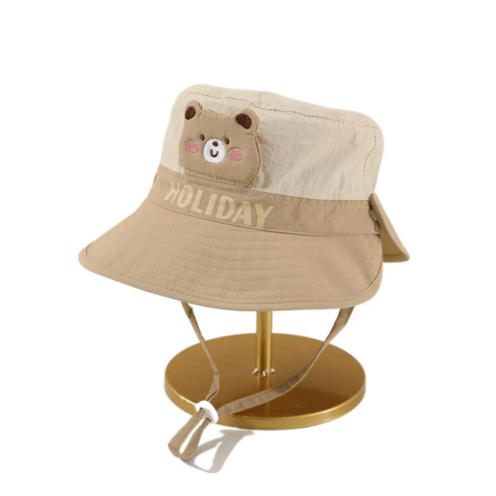 

Korean Style Wide Brim Peaked Cap Breathable Cartoon Animals Baby Sun Protection Hat Quick Dry Cotton Children Fishman Hat