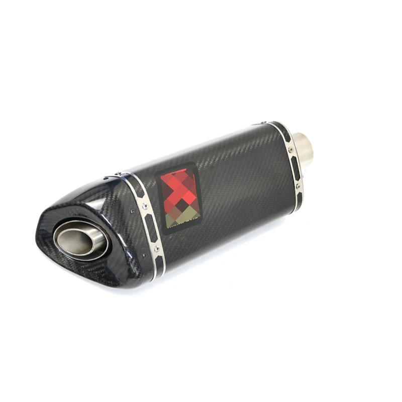 

Motorcycle Exhaust System Full Carbon Fiber Motorcycle Muffler Pipe Universal for 38-51mm Street Sport Bike 600cc Bws 125