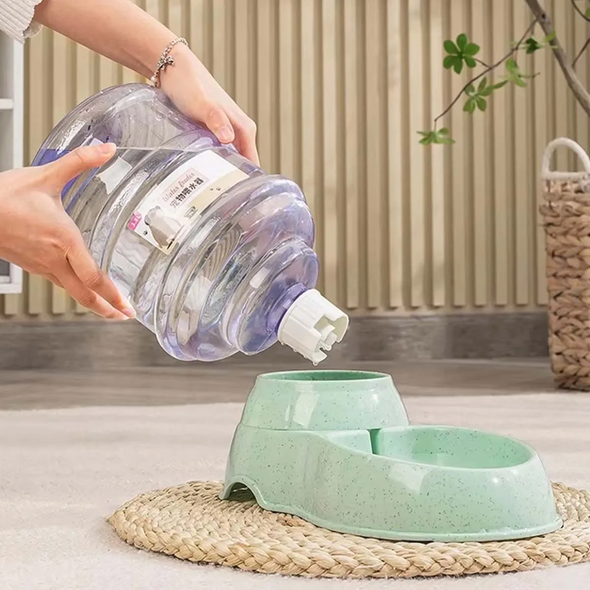 التلقائي تغذية الحيوانات الأليفة 3.8L سعة كبيرة تغذية الحيوانات الأليفة وموزع المياه زجاجة ماء بلاستيكية مستلزمات الحيوانات الأليفة وعاء للقطط والكلاب #5