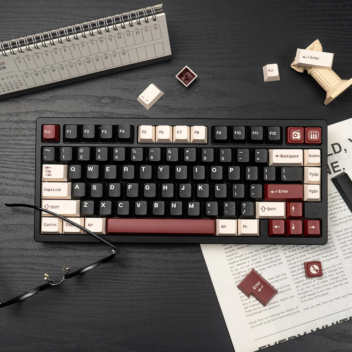 Statut Perroma/N° 1 Machine/BoWOB clavier mécanique Keycap PBT bicolore profil Cherry Keycaps commutateurs Gateron Mx