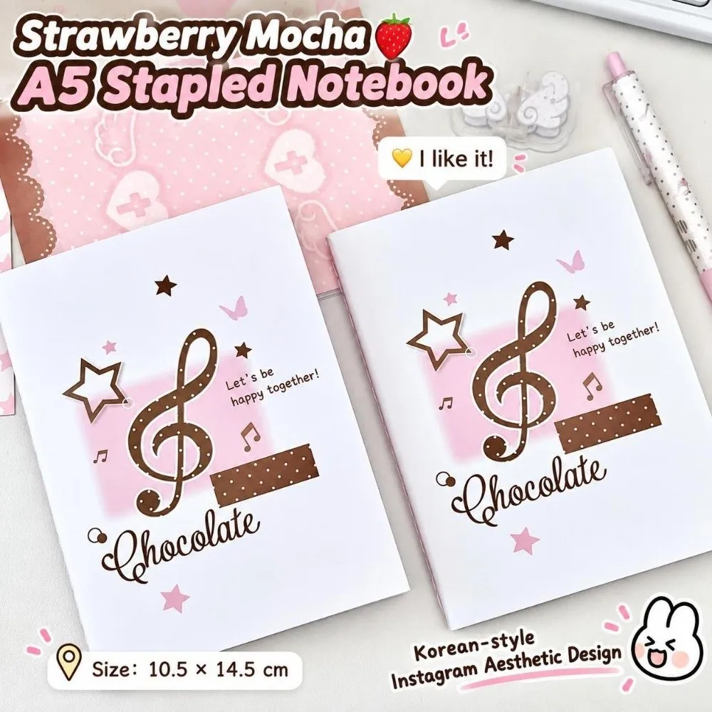 Korean Pink Brown A5 Handbook DIY Full-Color Inner Page Fixed Page Notebook 36 Pages High-Value Student Diary Notebook