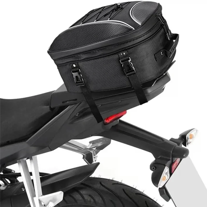 

Durable Motorcycle Back Seat Storage Bag, 30L Helmet-Luggage Expandable Backpack For Travel
