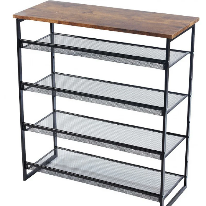 Custom Iron Shoe Rack Entryway Home Simple Shoe Cabinet Dormitory Internet Celebrity Storage Artifact Indoor Multi-layer Fashion