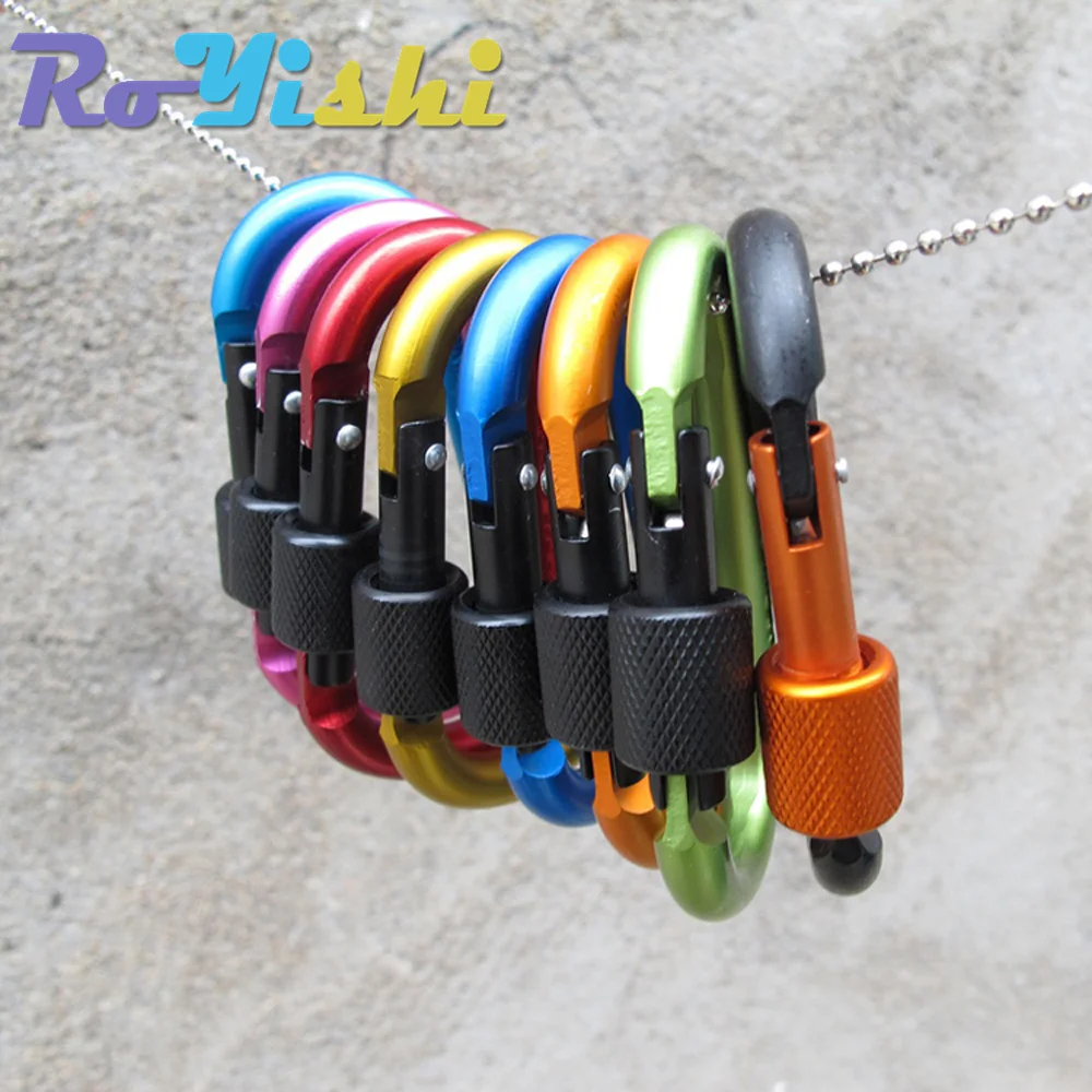 1Pcs Aluminium Carabiner D-Ring Sleutelhanger Clip Karabijnhaak Karabijnhaak Camping Sleutelhanger 8 Kleuren