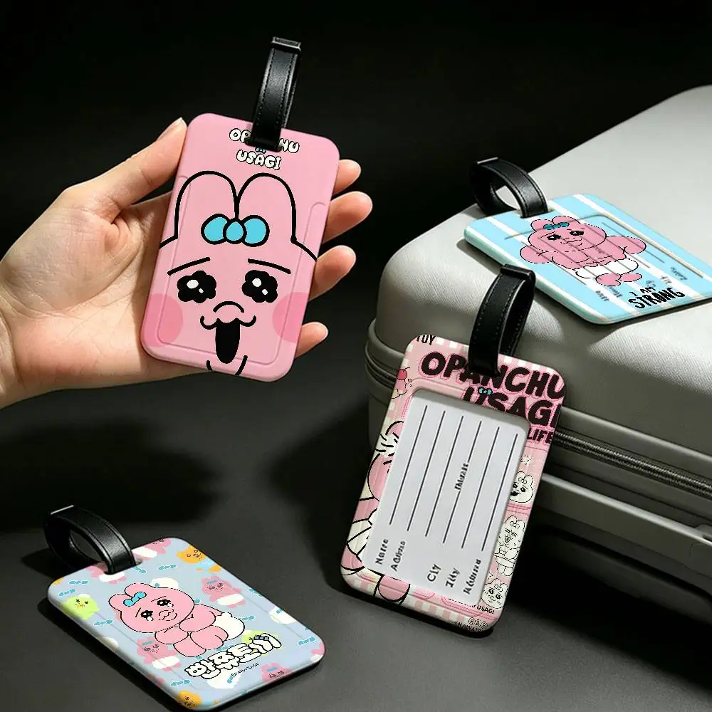 Character O-Opanchu U-Usagi Durable PVC Anti lost Baggage Tag With Info Card Lightweight Luggage Identification Label