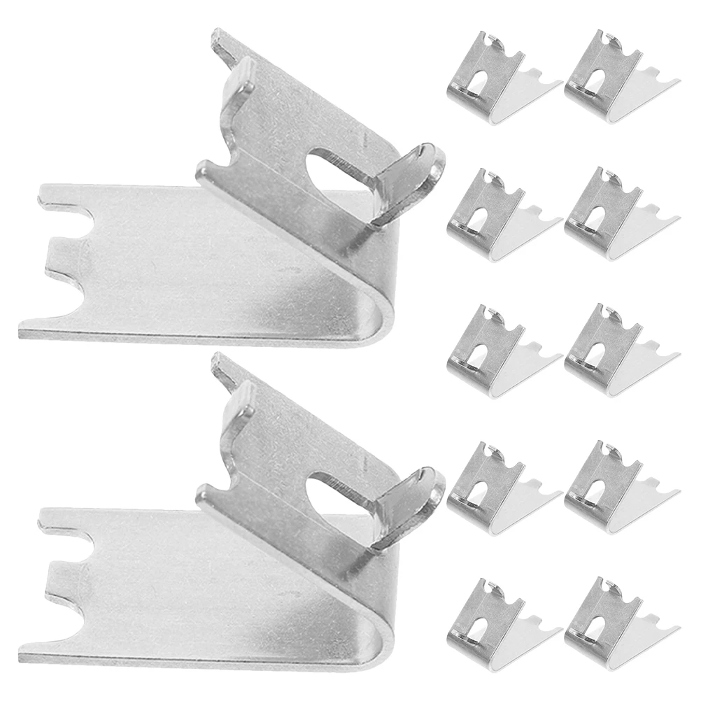 

12 PCS Refrigerator Shelf Buckle Clip Stainless Steel Freezer Clamp Shelving Clips Support Fridge Rack