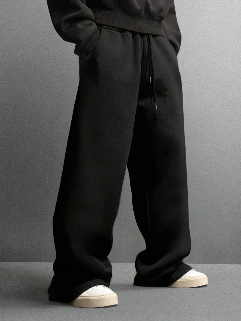 

Спортивные мужские и женские однотонные спортивные штаны Y2K с завязками на талии, длинные спортивные штаны с принтом, однотонные черные базовые спортивные штаны для фитнеса, осенняя одежда