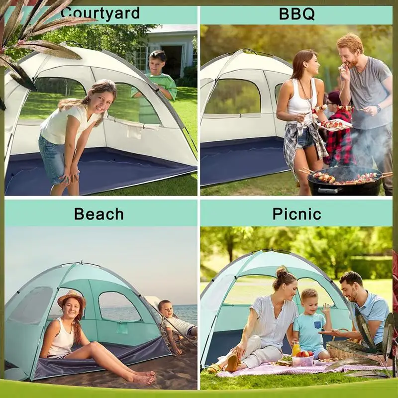 

Reliable-Beach Tent Sun Shelter With Breathable, Portable Outdoor Camping Tent Shade Canopy For Beach & Camping