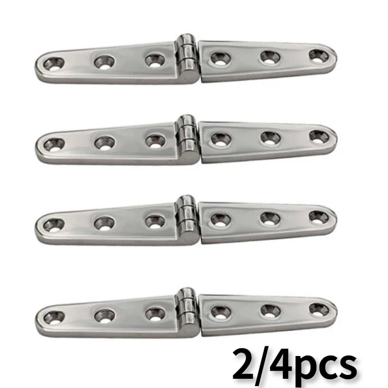 

316 Stainless Steel Marine Boat Deck Cast Long Strap Hinge 2pcs / 4Pcs 28x152mm With 6 Holes Mirror Polish Hardware Cast Door