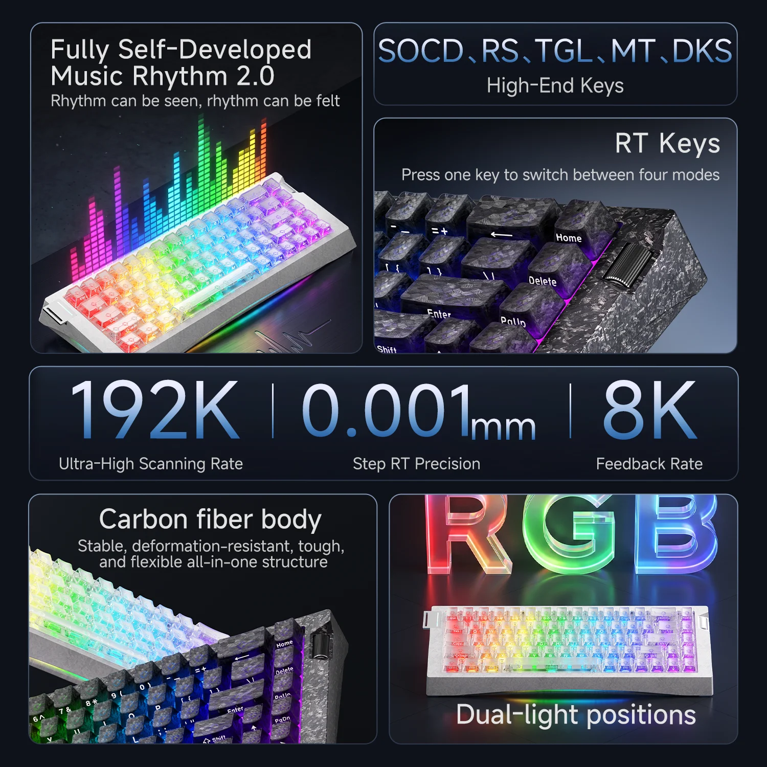 Ajazz AK680 V3 HE Wired Gaming Mechanical Keyboard Magnetic Switch RGB DIY 68 Key Small Column Office Keyboard