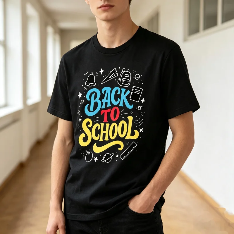 Back To School Shirt Colorful Hand Lettered Graphic Tee Cute Teacher Student T-Shirt Print Casual Unisex Top for First Day Y2k