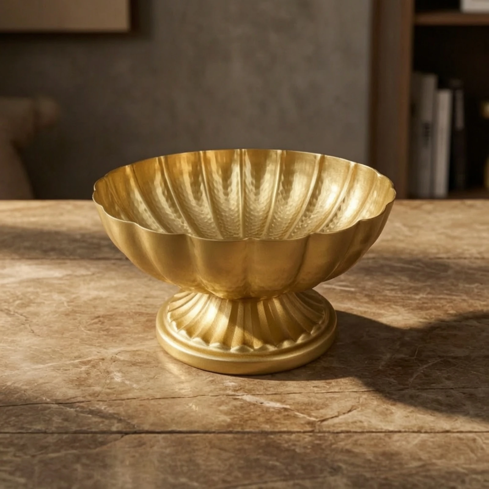 Metal Vase with Pedestal Fluted Compote Bowl Vase with Pedestal Base Reflective Table Decor Polished for Event Planners