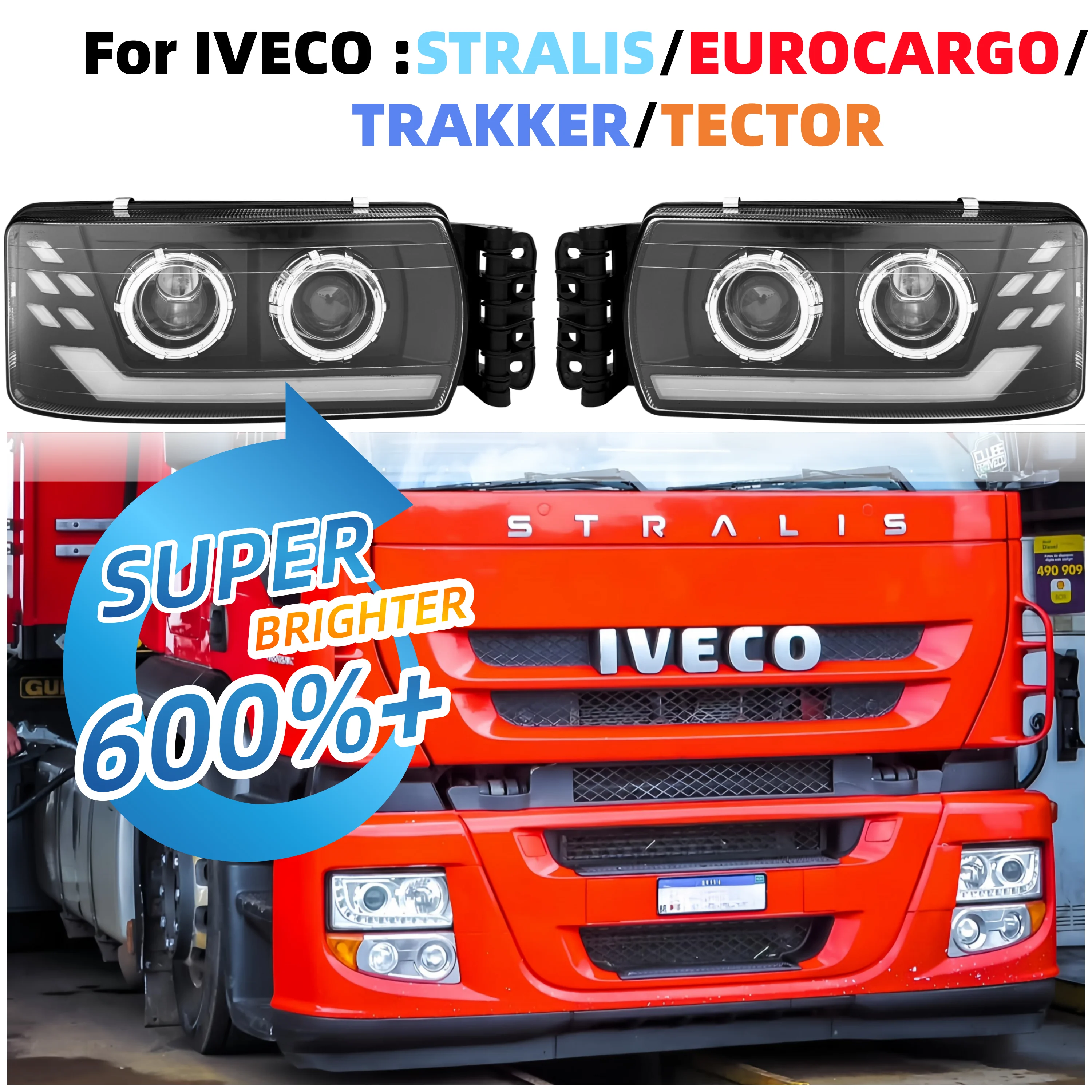 1 Uds faro LED Compatible con IVECO de alta vía Eurocargo Stralis Trakker Tector EURO camión 5801745447 5801571745 580157174