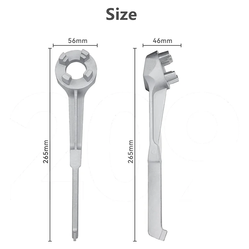 Bung Wrench, Drum Wrench Aluminum Barrel Opener Tool for 10 15 20 30 50 55 Gallon Barrels, Fits 2 and 3/4 inch Bung Caps