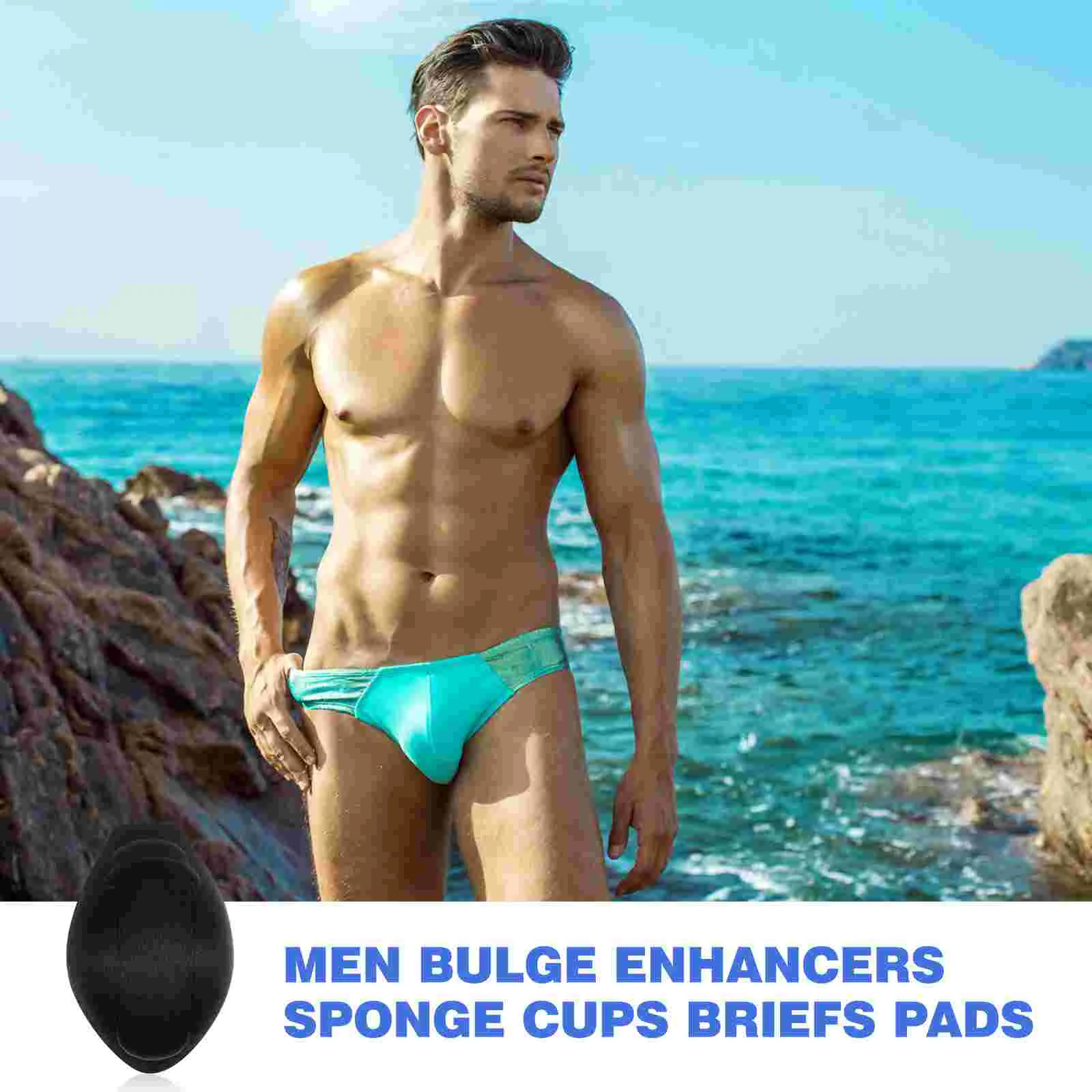 4 pezzi da uomo slip liner costume da bagno imbottito cuscinetti elastici rigonfiamento potenziatore abiti inserto custodia morbida spugna materiale pacchetto maschile uomo