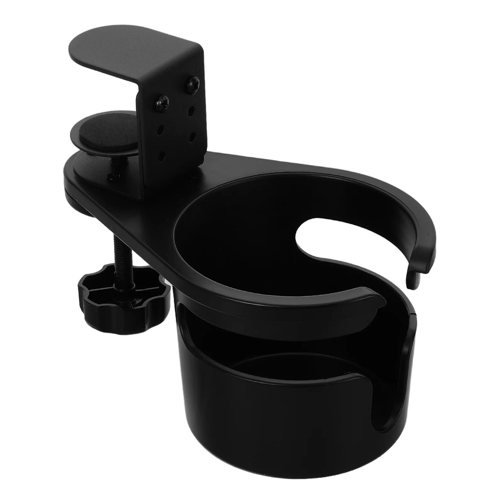 

Cup Holder Clamp for Desk Non-Tipping Adjustable 360 Degree Rotating Water Bottle Desk Rack Clamp on Fixed Organizer Within 63mm