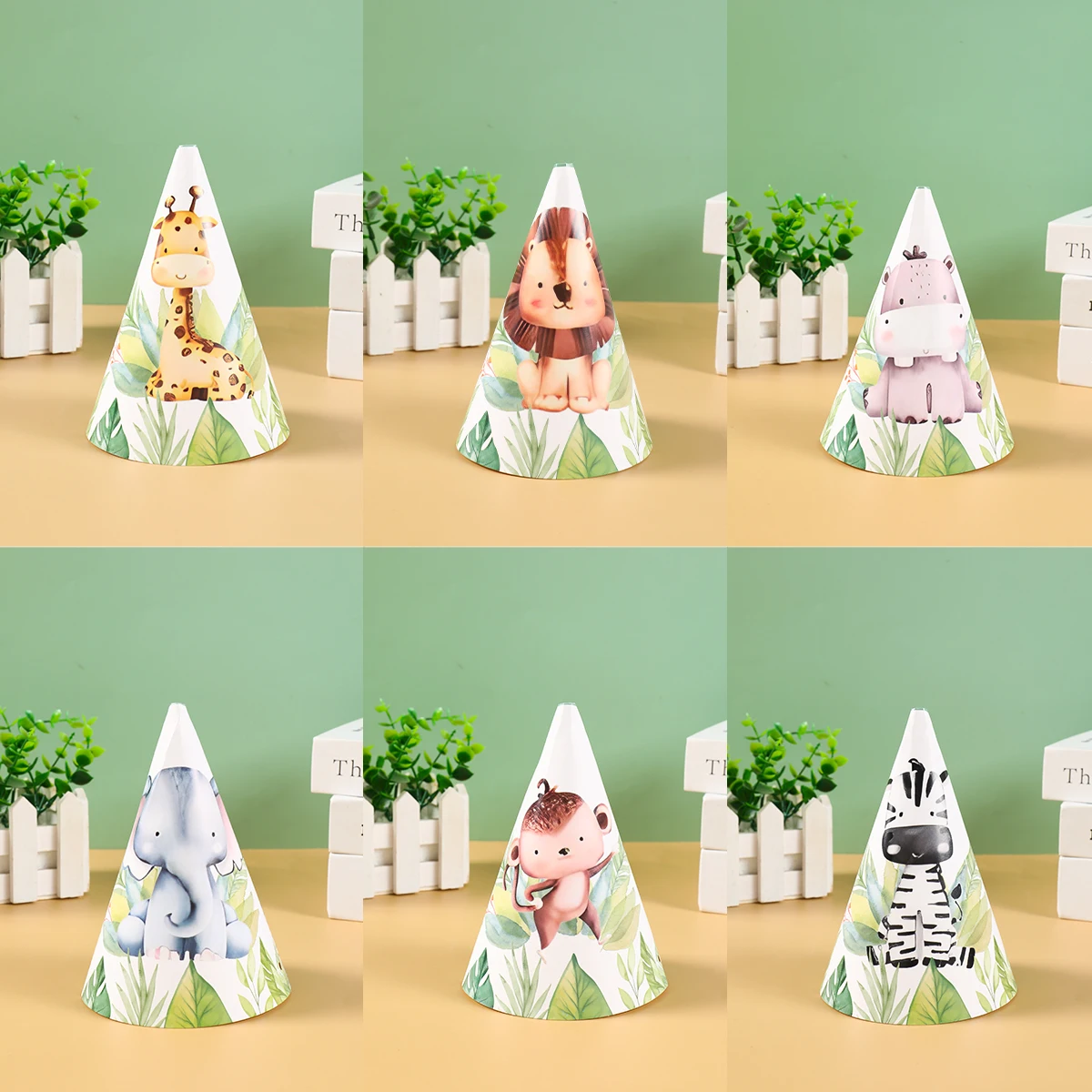 

Jungle Animal Paper Caps Birthday Party Decorations Kids Cartoon Animal Party Hats For Kids Jungle Safari Theme Party Decor
