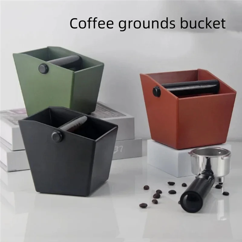 Coffee Knock Box Espresso Coffee Grounds Container Anti Slip Dump Bin Bucket Powder Beveled Coffee Grind Bin Professional Tool