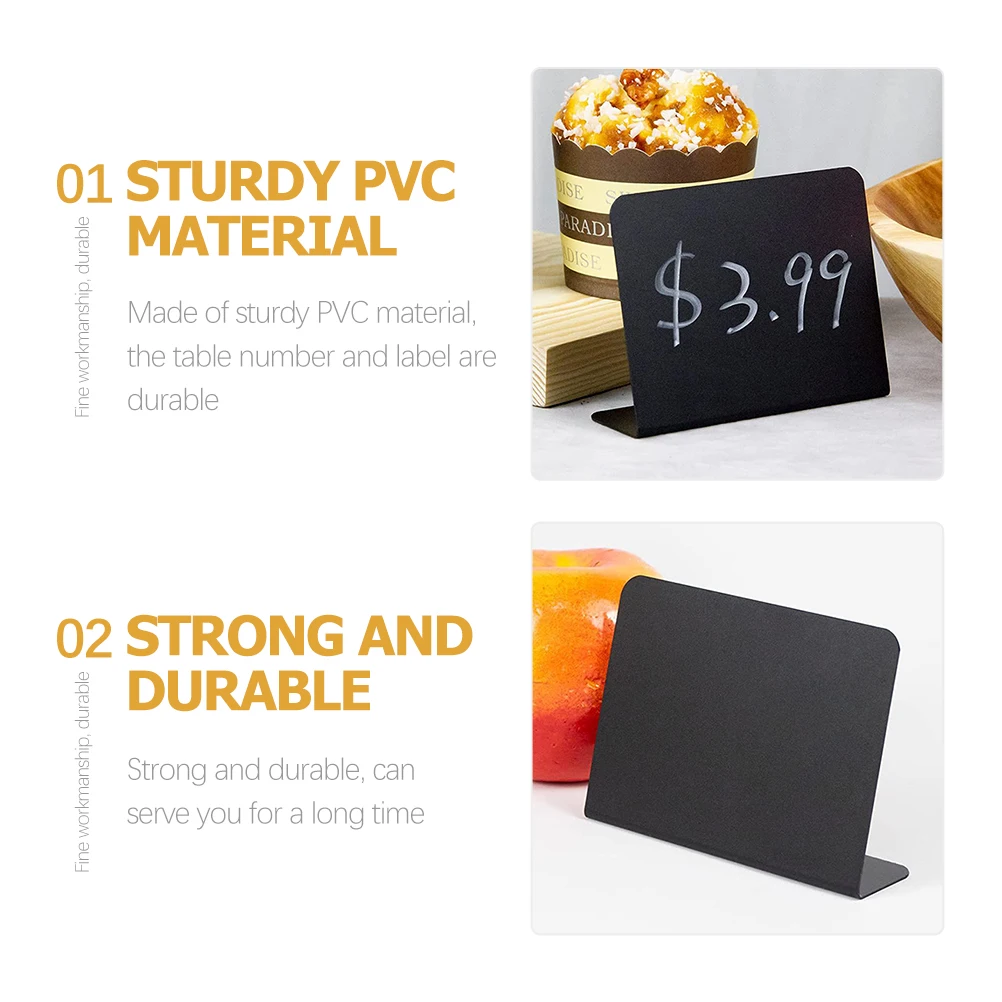 Small Blackboard Suit PVC Mini Chalkboard Signs Desktop Boards Tabletop Memo Kitchen Notes Food Labels Party Buffet Wedding