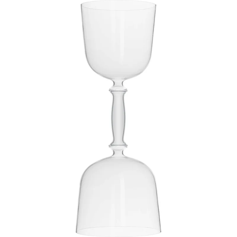 Crystal bowl double-headed, dual-voice, transparent, holding the Holy Grail, Buddha Sound bowl, yoga ear cleaning, stress relief