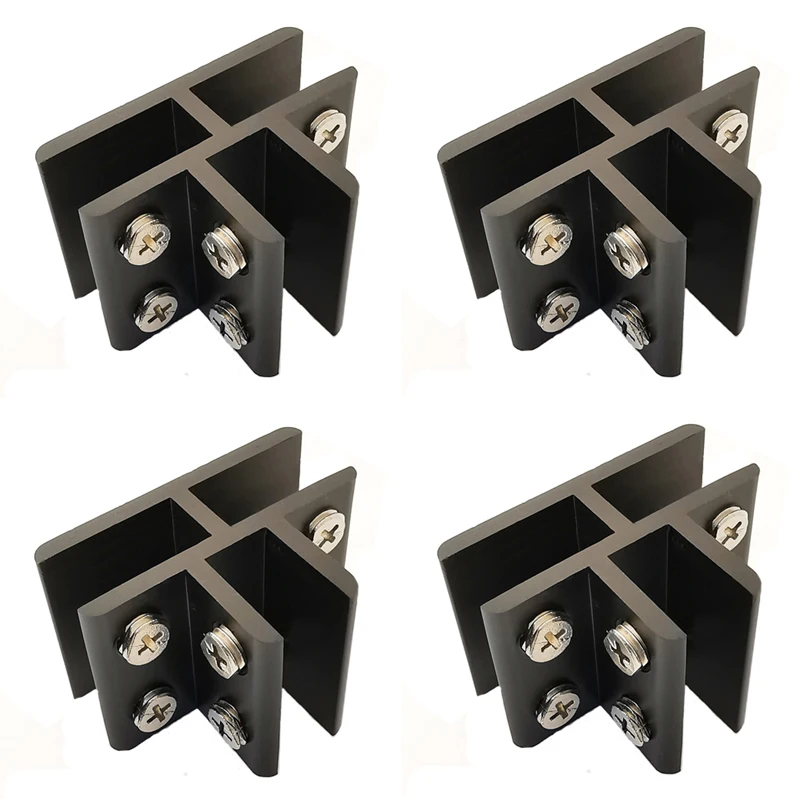 Wholesale 20PCS Aluminum Alloy Glass Clamps Black Glass Shelf Clip Support Connectors Furniture Splicing Combination for 5~20mm