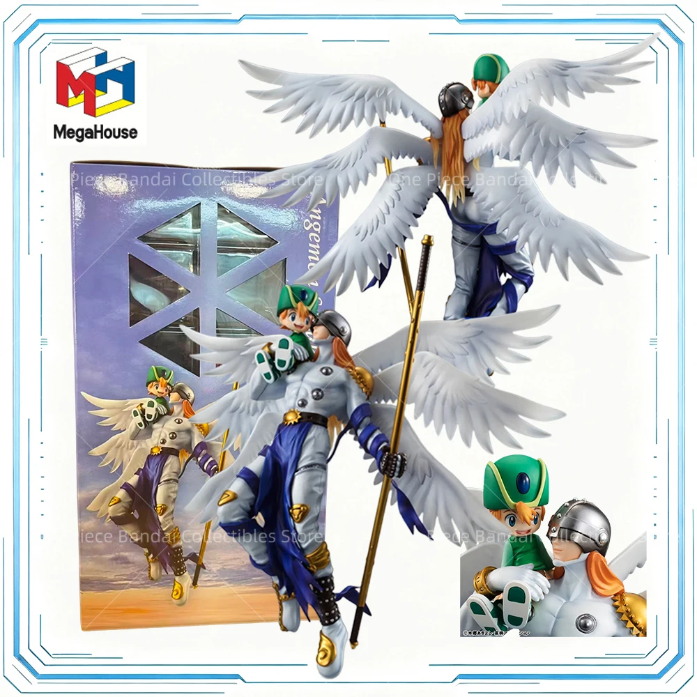 Pre-order Original MegaHouse Angemon & Takeru Takaishi PVC 22cm Anime Character Collectible Display Toy Digimon Desktop Gifts