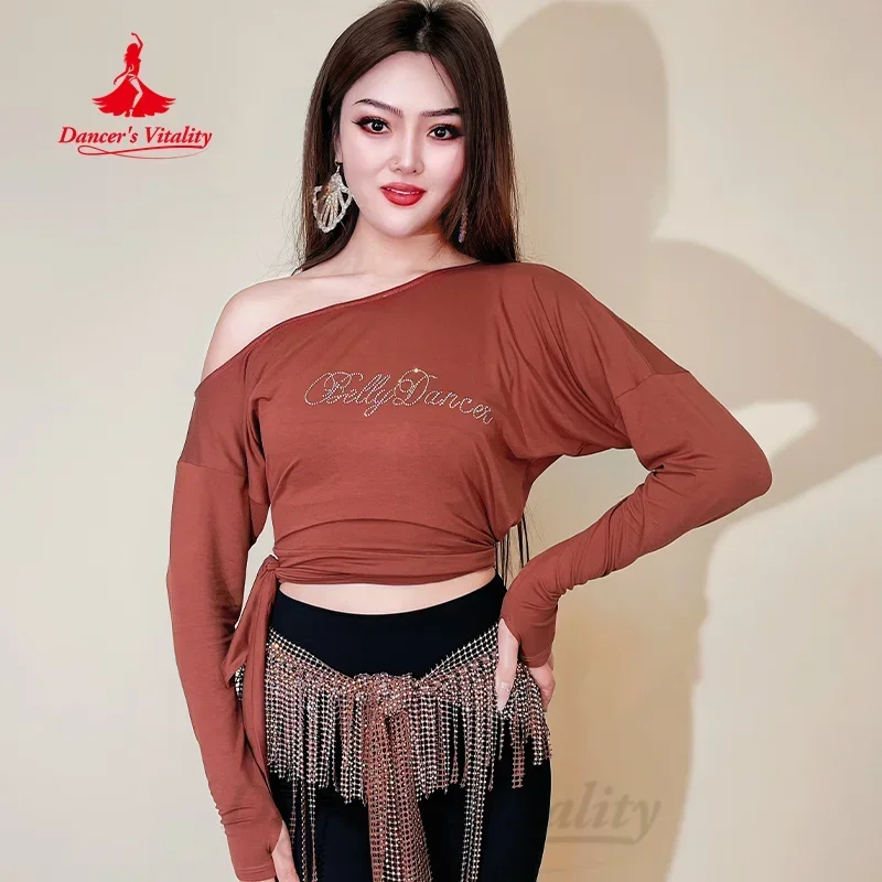BellyDance Tops for Comfortable and Breathable Pure Cotton Long Sleeved Top Adult and Children\'s Oriental Dance Practice Clothes